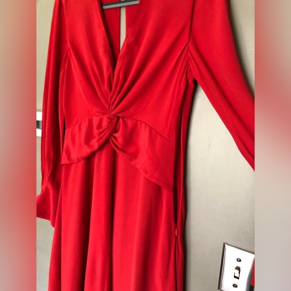 NWT EQUIPMENT Faun Twist Knot Red Aura Dress Size 6 - Picture 8 of 13